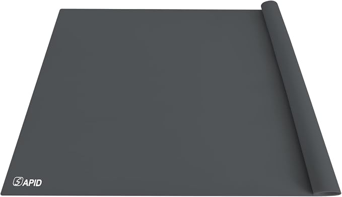 Extra Large Silicone Mat Kitchen Counter Heat Resistant Table Mat 36" x 24" | Place Mats Countertop Protector, Thick Placemats Washable Silicone Mats for Kitchen Counter Dining Table Mat, DarkGrey, Sapid