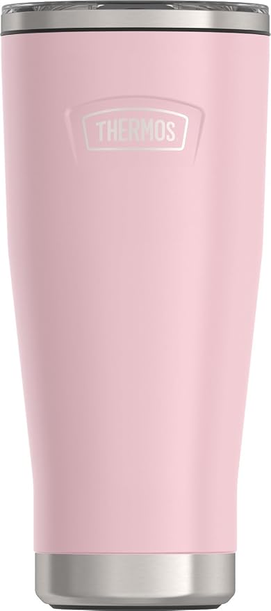 THERMOS ICON SERIES, Stainless Steel Tumbler with Slide Lock, 18 Ounce, Sunset Pink