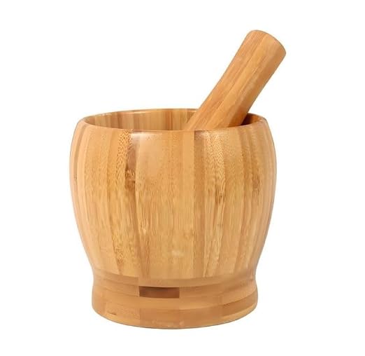 Bamboo Mortar and Pestle Set,8 Oz Natural Seasoning Spice Tools | for Crushing Nuts Grinding Garlic,Making Guacamole,Salad Dressing Eco Friendly Kitchen Gadget for Home Cooking
