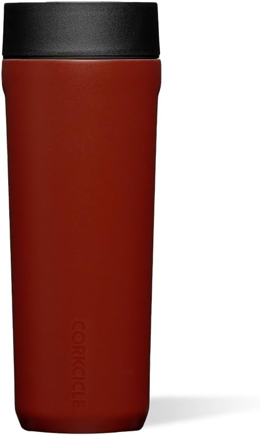 Corkcicle Commuter Cup - Insulated Travel Coffee Mug & Tumbler, Triple Insulated for Hot & Cold Drinks, Spill Proof, Cupholder & Bike Cage Friendly, BPA-Free - 17oz - Brick