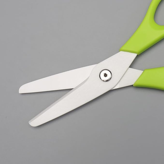 Ceramic Kitchen Scissors 8" Ceramic Blade Scissors White Sharp Blade with Green ABS Handle Cooking Shears for Office School Crafting Kitchen (Green)