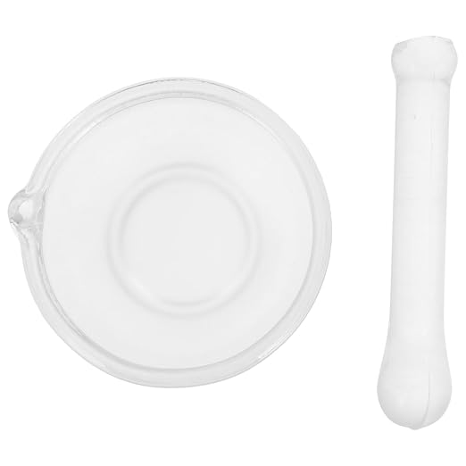 BESTYASH Glass Mortar and Pestle Set with Thickened Base for Stability Small 2.55In Grinding Bowl and Pestle for Laboratory Use and Kitchen Spices Grinding Easy to Clean