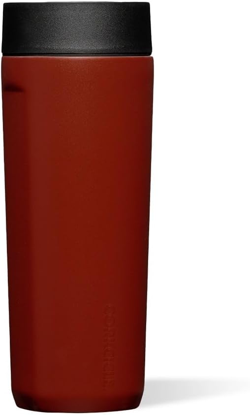 Corkcicle Commuter Cup - Insulated Travel Coffee Mug & Tumbler, Triple Insulated for Hot & Cold Drinks, Spill Proof, Cupholder & Bike Cage Friendly, BPA-Free - 17oz - Brick