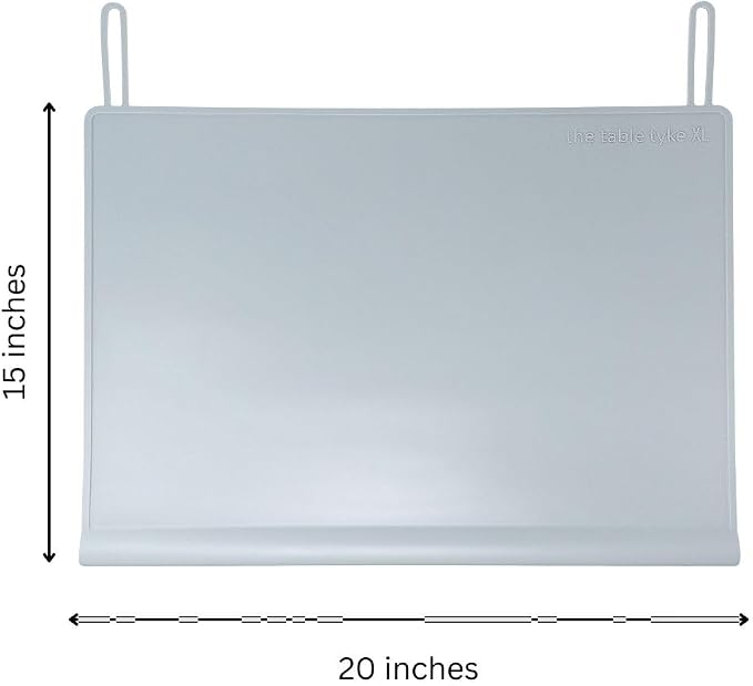Table Tyke Placemat XL Silicone Baby Placemat with Teething Edge Bumper - Waterproof Toddler Table Mat for Eating, BPA Free, Dishwasher Safe (Pink)