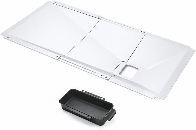 Uniflasy Universal Grease Tray with Catch Pan fits Nexgrill, Charbroil, Dynaglo, Kenmore, BHG, Grill Master, Backyard, Uniflame, Expert Gas Grill, Adjustable Drip Pan for 3/4/5 Burner Gas Grill