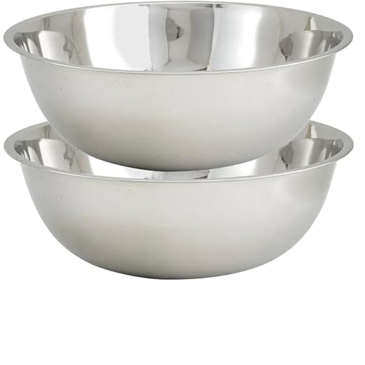 Tiger Chef Heavy Duty Mixing Bowl 30 Quart All-purpose Mixing Bowls for Home and Commercial Use - Best Prep Bowls for cake mixtures, dough’s, salads, pastas, dressings Stainless Steel - 2 Pack