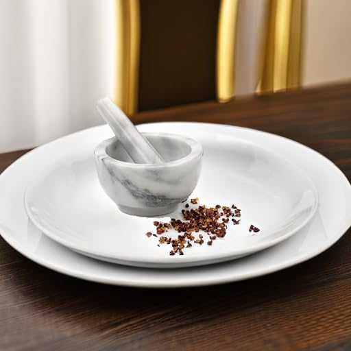 RSVP White Marble Mortar and Pestle
