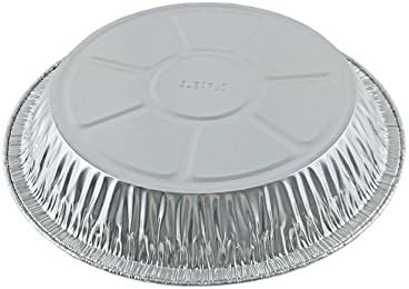 9" Aluminum Foil Pie Pans 1 1/4" Extra Deep with Clear Dome Lids - Made in USA Disposable Tins (Pack of 10 Sets)