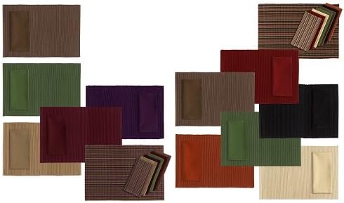 DII Basic Everyday Ribbed Tabletop 100% Cotton, Placemat Set, 13x19, Sage, 6 Piece