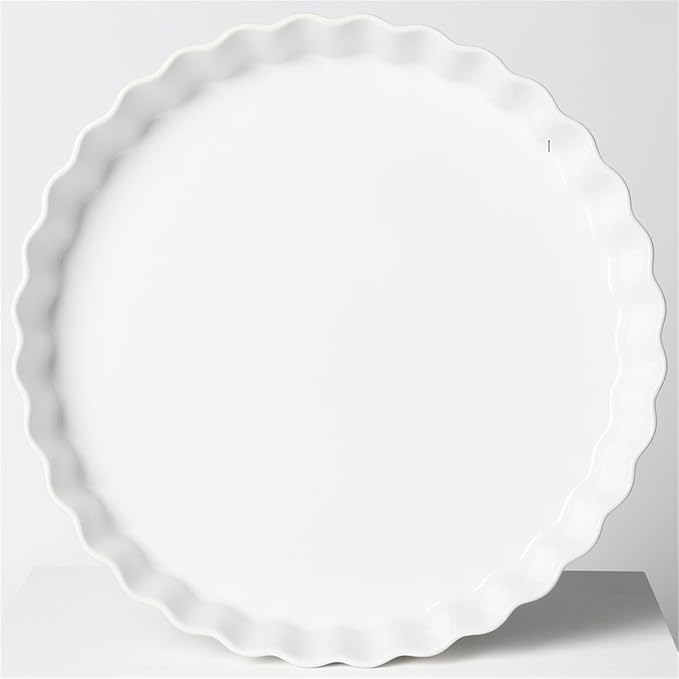 Ceramic Pie Pans, White, 11 Inches | Quiche Pans, 1 Piece
