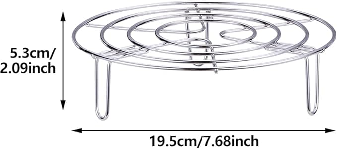2Pcs Steam Rack, Heavy Duty Steaming Rack Stand, Stainless Steel Round Steamer Cooling Rack Trivet, Pot Steamer Insert Food Stand, Steaming Cookware Accessories(Size:19.5cm/7.68in)