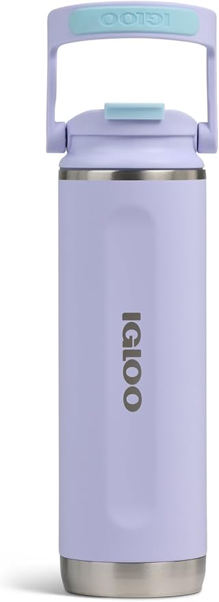 Igloo, 20 oz FlipNSip Tumbler, Reusable Travel Mug, Stainless Steel Insulated Hydration Cup for Hot & Cold Beverages, Lilac