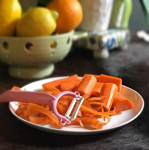 Kyocera Advanced Ceramic Horizontal Y Peeler, Pink | KYOCERA Ceramic Y-Peeler: Ultra-Sharp, Non-Corrosive Blade for Effortless Peeling – Ergonomic & Dishwasher Safe
