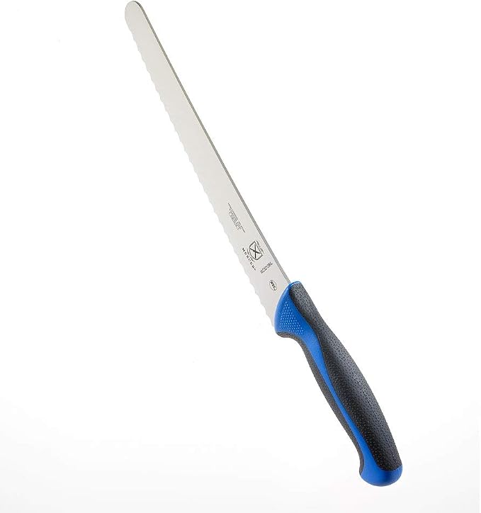 Mercer Culinary Millennia Colors Bread Knife, 10-Inch Wavy Edge Wide, Blue