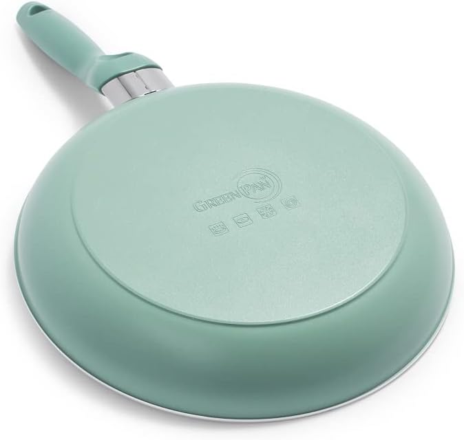 GreenPan Rio Healthy Ceramic Nonstick 10" Frying Pan Skillet, PFAS-Free, Dishwasher Safe, Turquoise (Pack of 4)