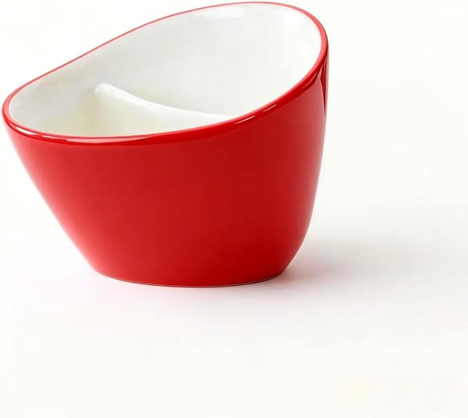 Tilt Tea Cup with Infuser, Water Separation Tea Cup, 11.8oz/350ml Tilting Portable Ceramic Teapot for Travel (Red)