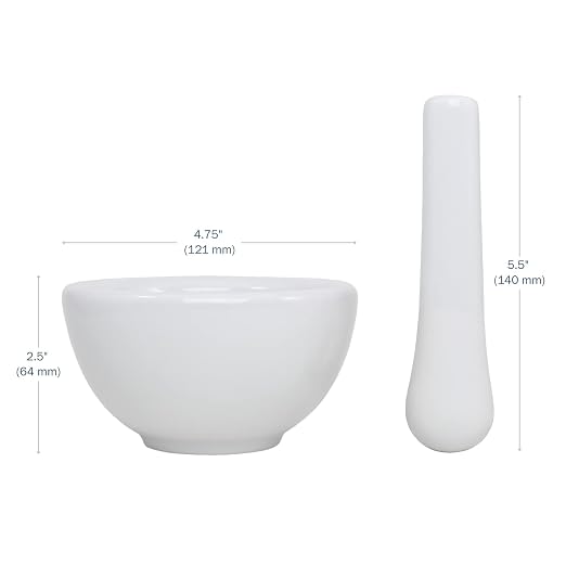 Apothecary Products Mortar & Pestle Bowl, Mixer & Grinder for Medicine, 4oz | Crushing, Mixing & Grinding Pills, Tablets, Spices & Herbs, Manual Crusher with Fine Powder Control, Durable Porcelain