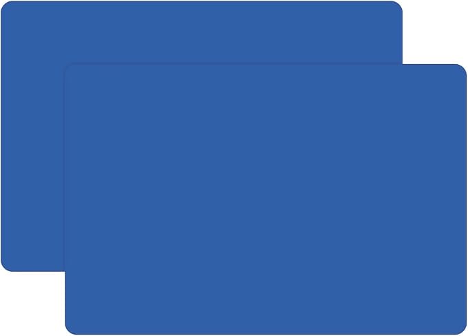 2 PCS Silicone Mats for Kitchen Counter, 23.6" by 15.7" Multipurpose Mat,Heat Resistant Nonskid Table Mat for Air Fryer to Site on, Countertop Protector Classic Blue