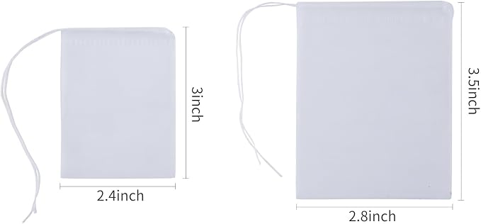 50PCS Disposable Tea Filter Bags with Drawstring 2.4x3 in | Food Grade Non-Woven Empty Tea Infuser Bags for Loose Leaf Tea,Herbs,Spices,Coffee&Cooking,Safe&Breathable Tea Sachet Bags