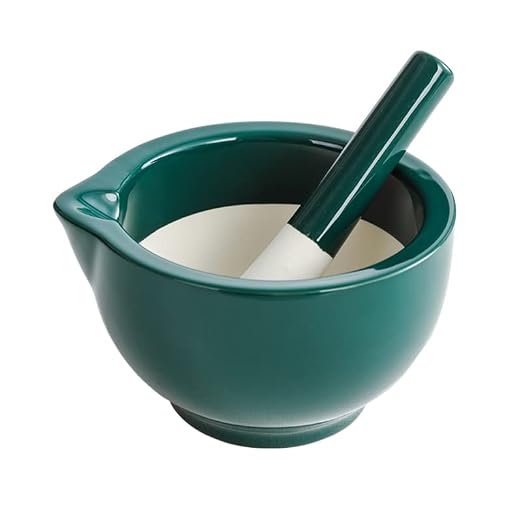 Porcelain Mortar and Pestle Spice Garlic Herb Grinder, Mixing Grinding Bowl Crusher Set, Restaurant Kitchen Tools-Black