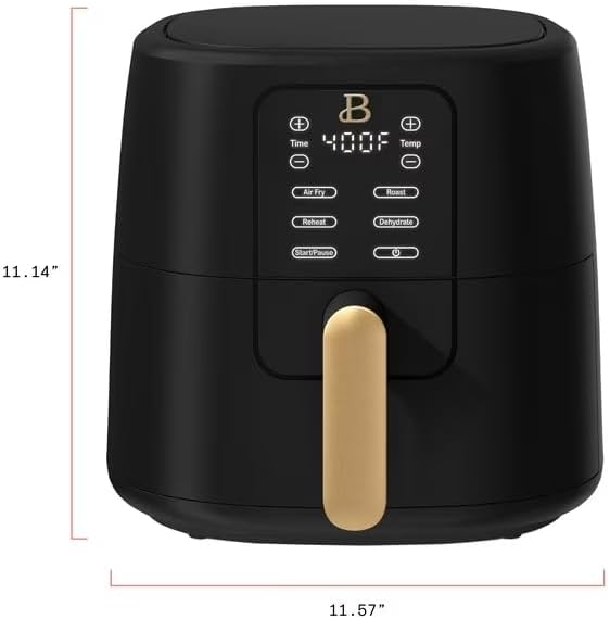 B 6 Quart Digital Air Fryer TurboCrisp Technology, Large Touchscreen Controls, Ceramic Roast Reheat Dehydrate Nonstick, Family Size for 5-7 People
