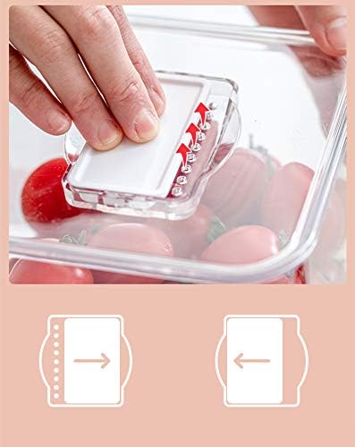 SANNO Fridge Food Storage Containers Produce Saver FreshWorks Produce Food Storage Container Bin Stackable Refrigerator Kitchen Organizer Keeper, with Removable Drain Tray to Keep Fresh