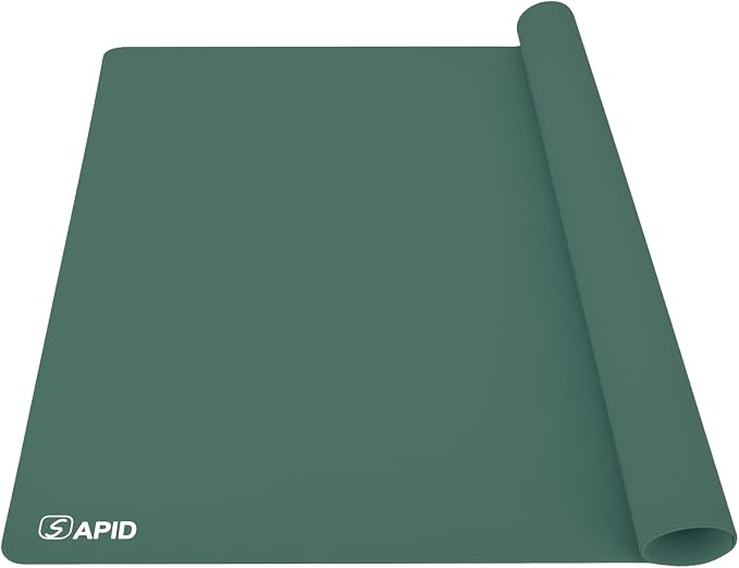 Sapid Large Silicone Sheet for Crafts Silicone Mat for Resin Art Painting | Extra Thick Jewelry Casting Mats, Nonstick Nonslip for Epoxy Resin, Art Paint,Heat-Resistant Counter Mat 20"x27.9" Dark Green