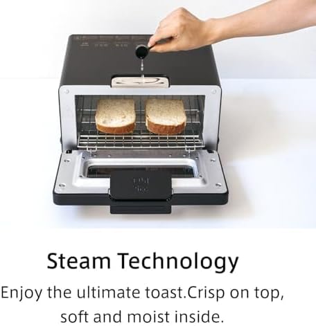 BALMUDA The Toaster | Steam Oven Toaster | Compact Size 14.1" W x 12.6" D x 8.2" H | 5 Cooking Modes: Sandwich Bread, Artisan Bread, Pizza & Pastry, Oven | Baking Pan Included | US Version | Gray