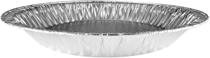Handi-Foil 10" (Actual Top-Out 9-5/8 Inches - Top-In 8-3/4 Inches) Aluminum Foil Pie Pan - Disposable Baking Tin Plates Made in USA (Pack of 12)