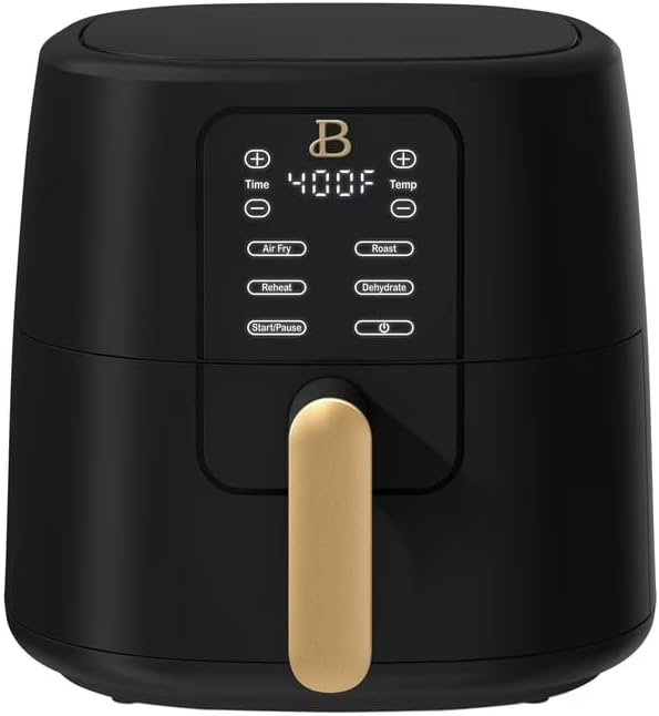 B 6 Quart Digital Air Fryer TurboCrisp Technology, Large Touchscreen Controls, Ceramic Roast Reheat Dehydrate Nonstick, Family Size for 5-7 People