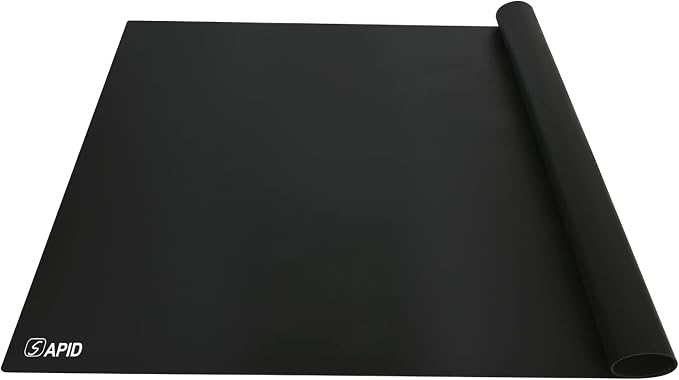 Extra Large Silicone Mat Kitchen Counter Heat Resistant Table Mat 36" x 24" | Place Mats, Countertop Protector , Thick Placemats Washable Silicone Mats for Kitchen Counter Dining Table Mat, Black , Sapid