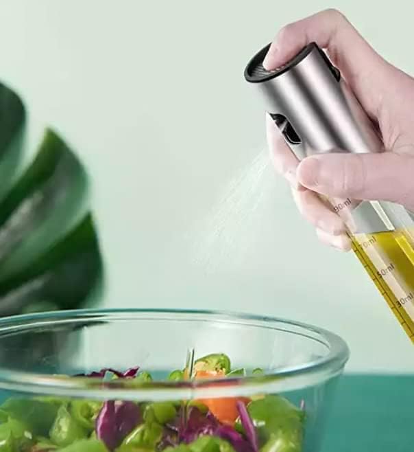 Oil Sprayer for Cooking, 100ml Olive Oil Sprayer Mister for Air Fryers, Oil Spray Bottle, Vinegar Soy Sauce Dispenser, Oil Mister with Stainless Steel Cap, for Baking Roasting Frying Use