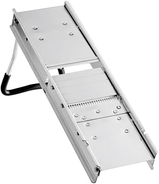 Stainless Steel Mandoline with 2 Built-In Blades and 3-Piece Interchangeable Julienne Blade Set