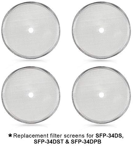 Secura Bundle Stainless Steel French Press Coffee Maker with 6 Replacement Screens, 34 Ounces, Silver