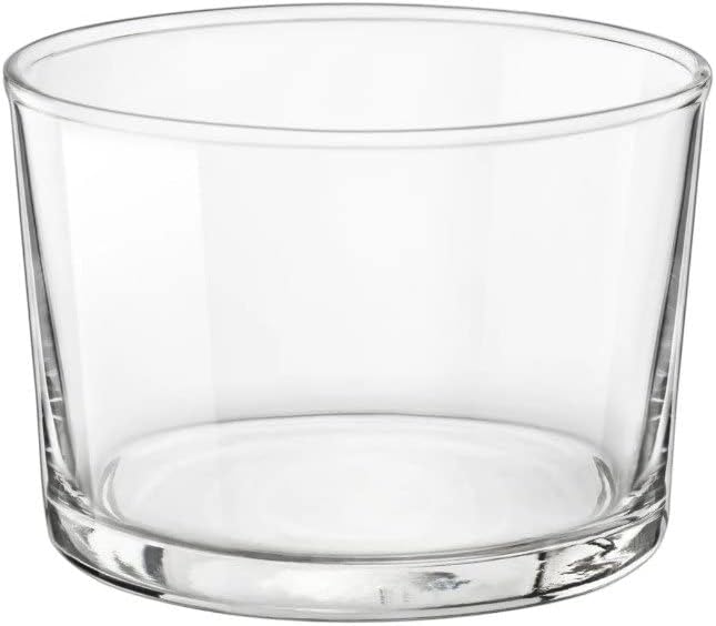Bormioli Rocco Essential Decor Glassware – Set Of 12 Mini 7.5 Ounce Drinking Glasses For Water, Beverages ,Cocktails & Candle Holders – 7.5oz Clear Tempered Glass Tumblers
