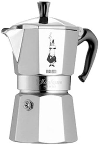 Bialetti Moka Express Iconic Italian Stovetop Espresso Maker (Natural Silver, 6 Cups)