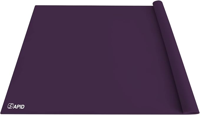 Extra Large Silicone Mat Kitchen Counter Heat Resistant Table Mat 36" x 24" | Place Mats, Countertop Protector, Thick Placemats Washable Silicone Mats for Kitchen Counter Dining Table Mat, Purple, Sapid