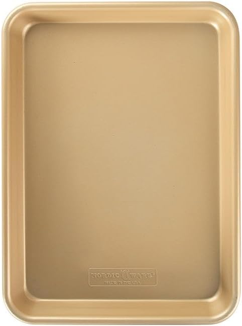 Nordic Ware Naturals Aluminum NonStick Baker's Quarter Sheet Small, Gold