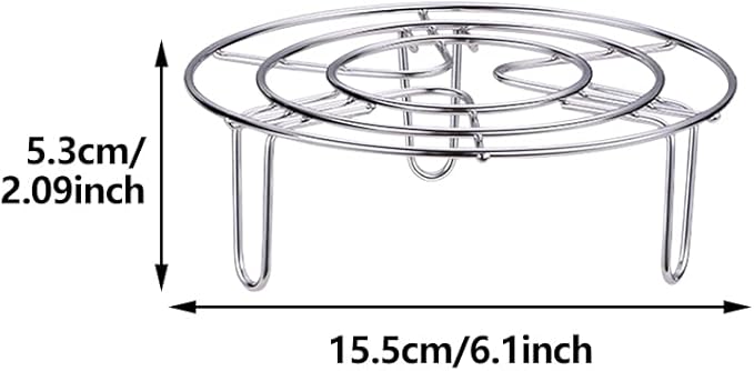 Steam Rack, Heavy Duty Steaming Rack Stand, Stainless Steel Round Steamer Cooling Rack Trivet, Pot Steamer Insert Food Stand, Steaming Cookware Accessories(Size:15.5cm/6.1in)