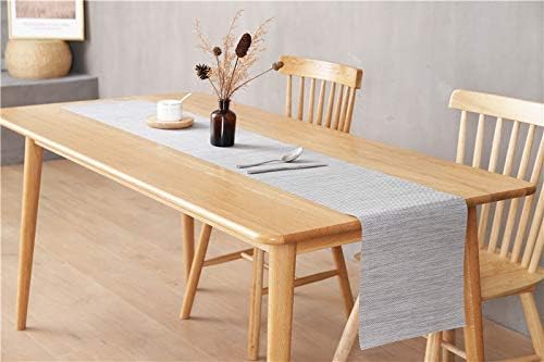 Zupro Woven PVC Table Runner(Silver Gray) 12x71IN, for Indoor/Outdoor Use | Washable Heat-Resistant Non Slip Table Mats PVC Vinyl Kitchen Dining Patio Table Place Mats for Holidays Dinner Parties BBQs