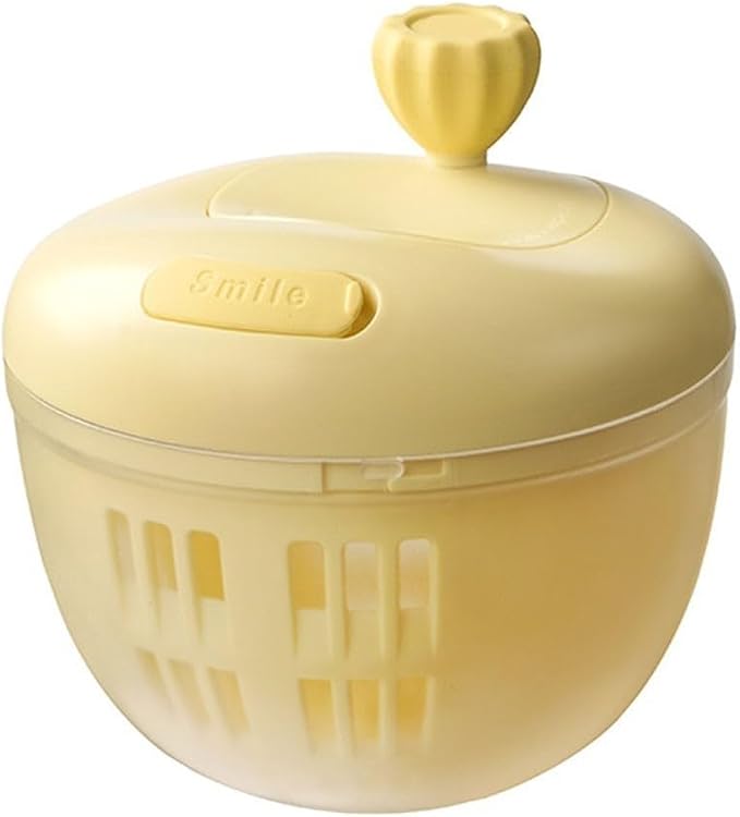 Salad Spinner with Crank Handle and Lock, Large Capacity Vegetable Dehydrator and Spin Dryer Bowl Washing and Drying Lettuce, Greens, Fruits and Vegetables,(yellow)