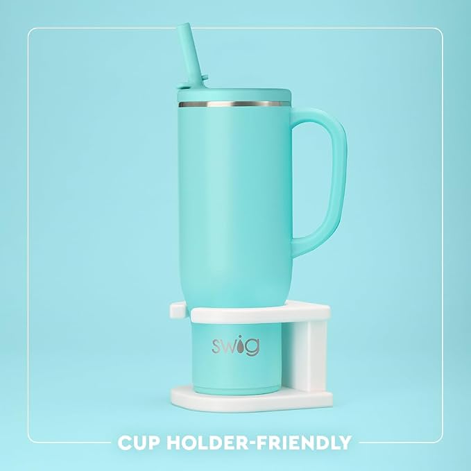 Swig Life 30oz Insulated Mega Mug with Handle & Straw, Pagoda Paradise | Triple Insulated Stainless Steel - Handle & Straw Included - Extra Large Capacity - Cup Holder Friendly