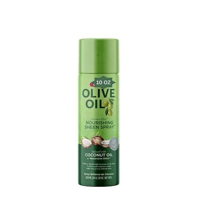 Olive Oil Hair spray with Coconut – 10 oz (404 ml / 284 g) – Deep Hydration & Shine