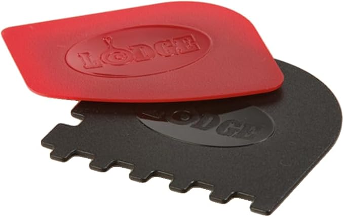 Lodge SCRAPERCOMBO Grill Scraper, Red/Black, 2 Count (Pack of 12)