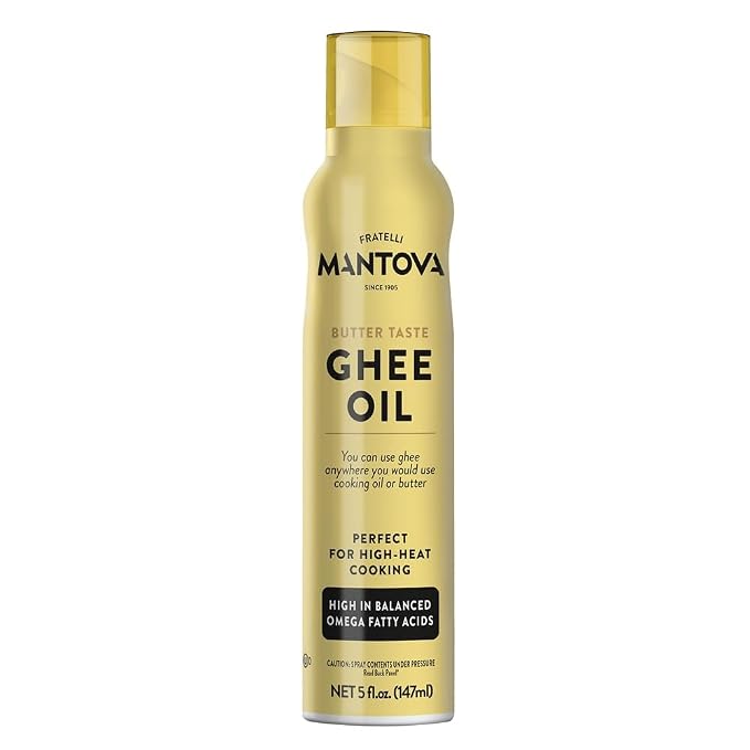 Mantova Spray High in naturally balanced omega fatty acids, with olive oil and avocado oil, 5 Fl Oz, ghee butter