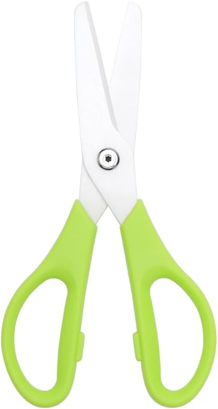 Ceramic Kitchen Scissors 8" Ceramic Blade Scissors White Sharp Blade with Green ABS Handle Cooking Shears for Office School Crafting Kitchen (Green)
