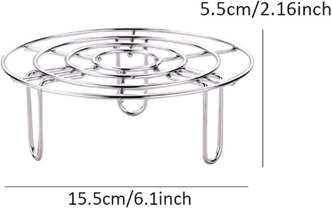 Steam Rack, Heavy Duty Steaming Rack Stand, Stainless Steel Round Steamer Cooling Rack Trivet, Pot Steamer Insert Food Stand, Steaming Cookware Accessories(SIZE:15.5cm/6.1in)