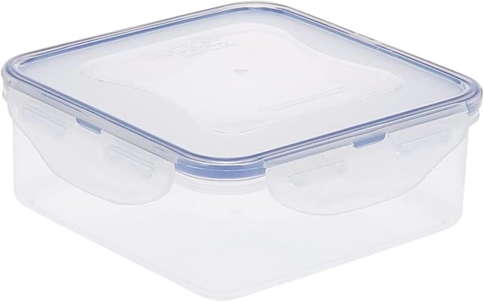 LOCK & LOCK Easy Essentials Food Storage lids/Airtight containers, BPA Free, Square-29 oz-for Veggies, Clear