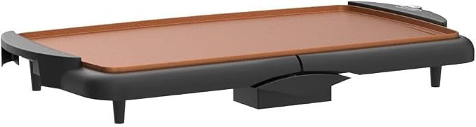 bella Electric 10.5"x20" Ceramic Titanium Griddle, Copper/Black