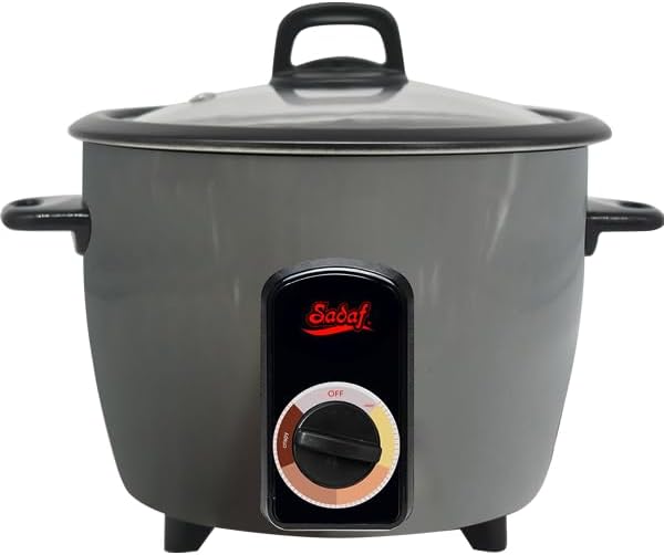 Sadaf One-Touch Automatic Rice Cooker – Electric Persian Rice & Tahdig Cooker - Non-Stick Inner Pot & Auto Shut-Off - Easy to Use Rice Maker - Middle Eastern Cuisine - 4 Cups